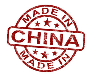 Made In China Stamp Shows Chinese Product Or Produce